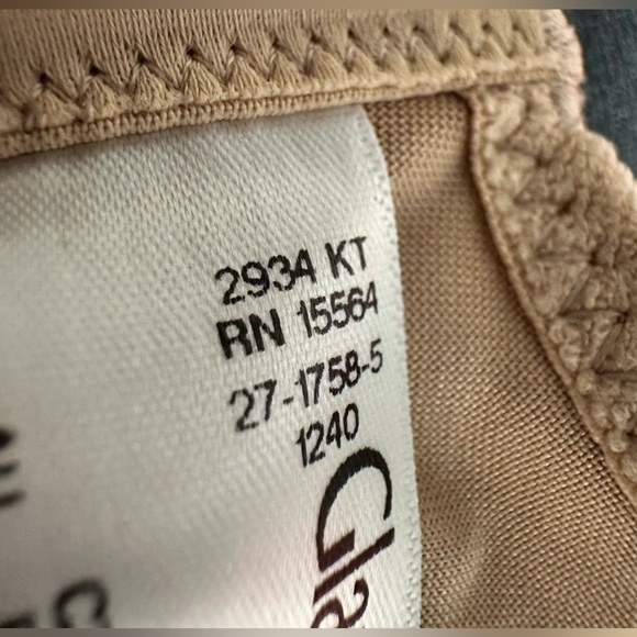 Glamorise BRA 34B Beige Wide Straps Low Cut WonderWire Lace Underwire 3466 PS - Picture 5 of 11